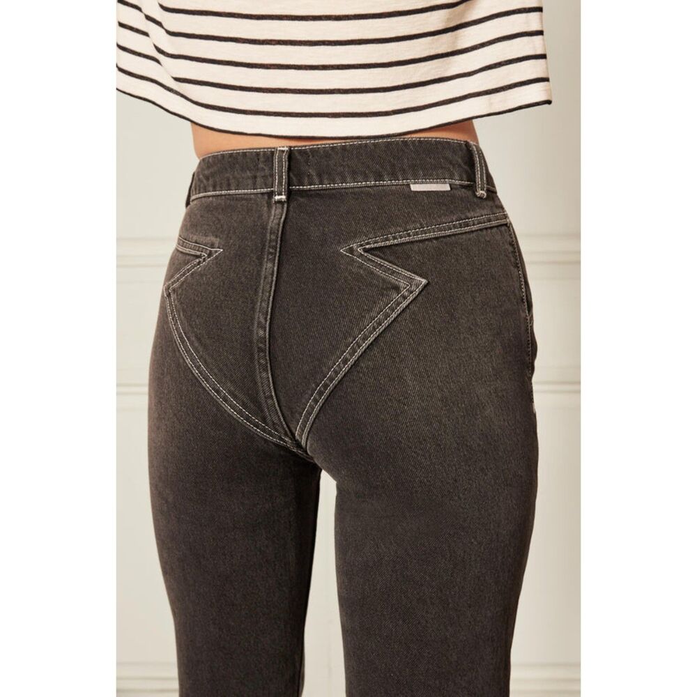 BOYISH Womens Jeans Size 30 Charcoal Wash Slim Straight High Waisted RAYO